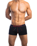 Jack Adams Navy Boxer Brief Black-red Md