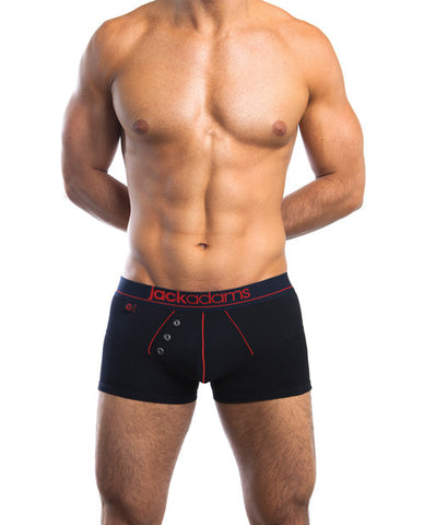 Jack Adams Navy Boxer Brief Black-red Sm
