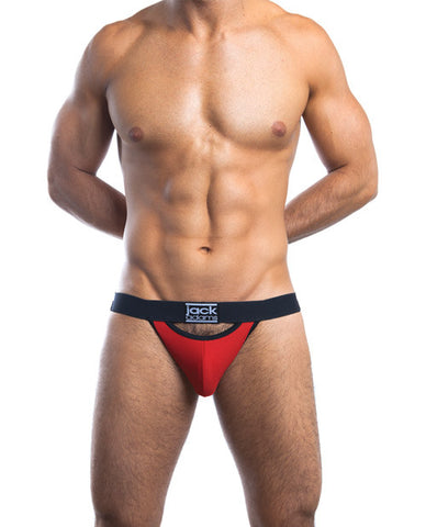 Jack Adams Punter Bodyflex Jockstrap Dirty Red-black Md