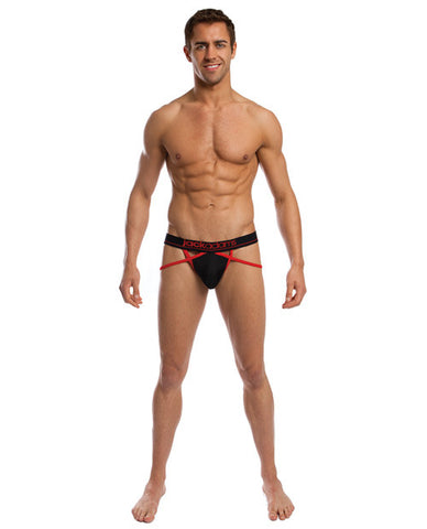 Jack Adams Jock Thong Black-red Md
