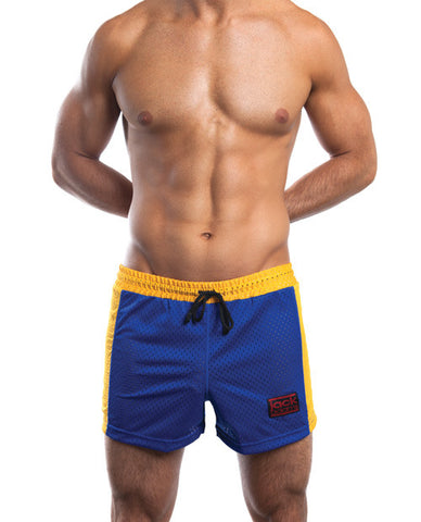 Jack Adams Air Mesh Gym Short Blue-yellow Lg