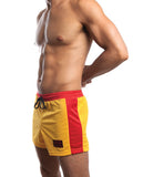 Jack Adams Air Mesh Gym Short Gold-red Md