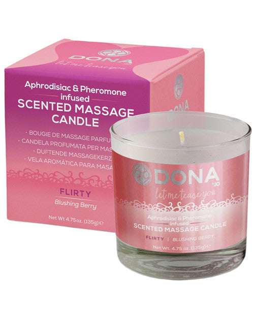 Dona Scented Massage Candle Flirty - 4.75 Oz Blushing Berry