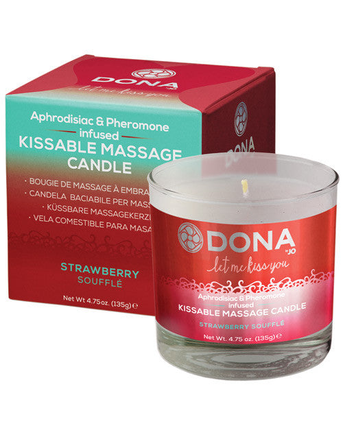 Dona Kissable Massage Candle - 4.75 Oz Stawberry Souffle