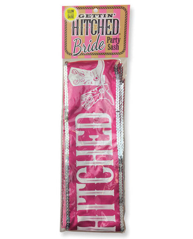 Gettin' Hitched Glow In The Dark Sash - Pink