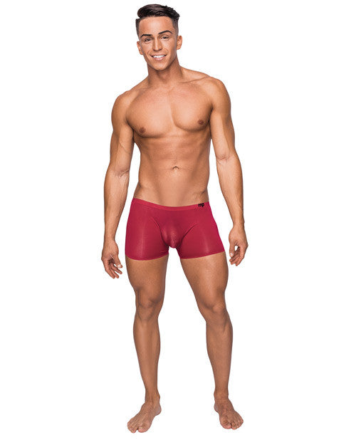 Seamless Sleek Short W-sheer Pouch Red Md