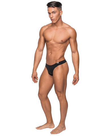 Seamless Sleek Thong W-sheer Pouch Black S-m