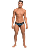 Clip Tease Unique Mesh Pouch Thong Blk-blu L-xl