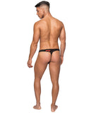 Kiss Me Stretch Mesh Micro Thong V Blk-rd S-m