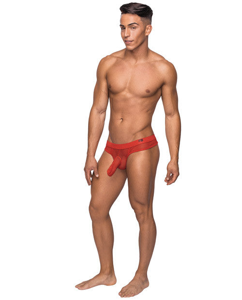 Hoser Stretch Mesh Thong Red L-xl