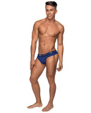 Pocket Pouch Cotton Spandex Thong W-cavity Blue S-m