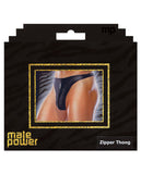 Male Power Zipper Thong Black S-m