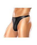 Male Power Zipper Thong Black S-m