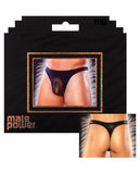 Male Power Sheer Nylon Lycra Pouch Thong Black S-m