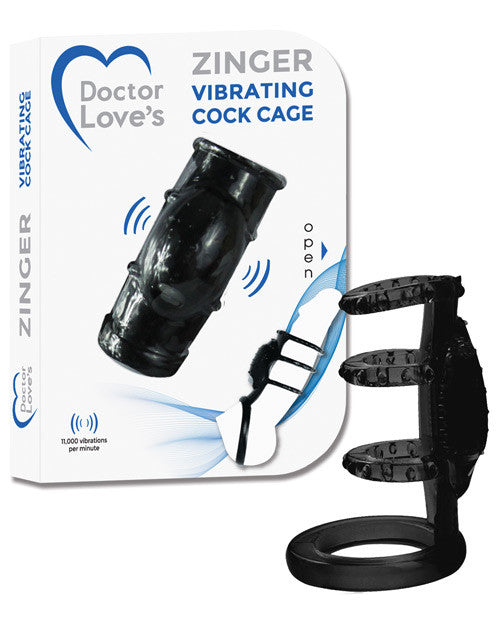 Doctor Love's Vibrating Cock Cage - Black