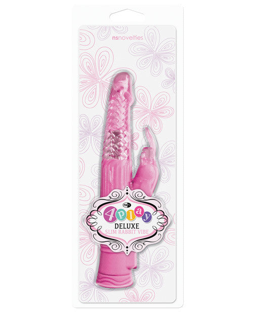 Ns Novelties 4play Deluxe Slim Rabbit Vibe - Pink