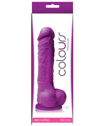 Ns Novelties Colours Pleasures 5" Dong W-suction Cup - Purple