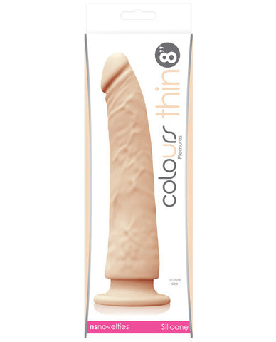 Ns Novelties Colours Pleasures Thin 8" Dildo - White