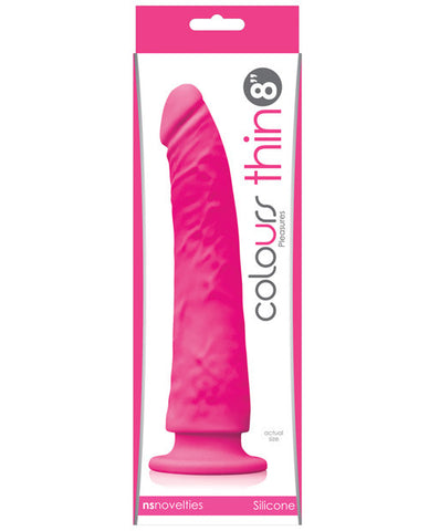 Ns Novelties Colours Pleasures Thin 8" Dildo - Pink