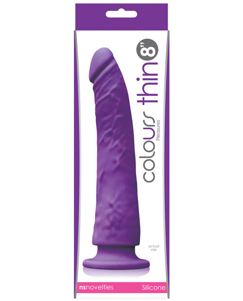 Ns Novelties Colours Pleasures Thin 8" Dildo - Purple