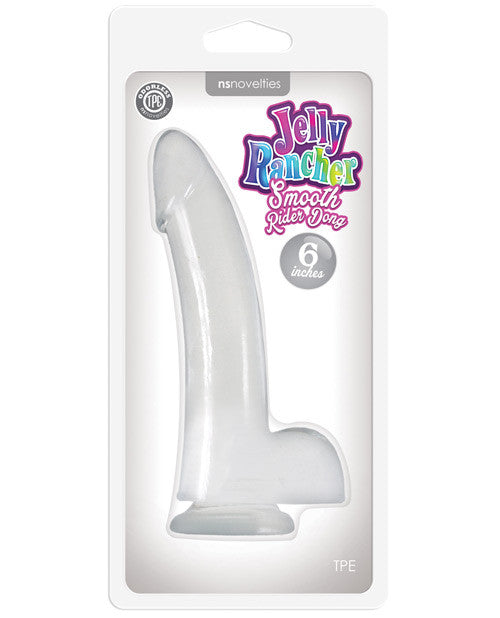 Ns Novelties Jelly Rancher 6" Smooth Rider Dong - Clear