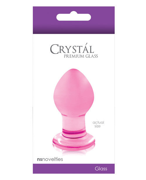 Ns Novelties Crystal Glass Butt Plug Small - Pink