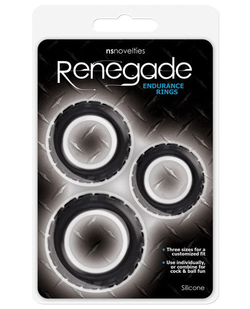 Renegade Endurance Rings - Black Pack Of 3