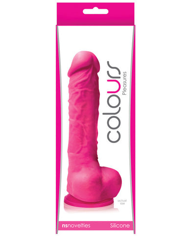 Ns Novelties Colours Pleasures 5" Dong W-suction Cup - Pink