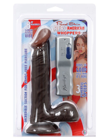 Real Skin Afro American Whoppers 8" W-balls Vibrating