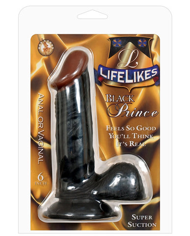 Lifelikes 6" Black Prince W-suction Cup