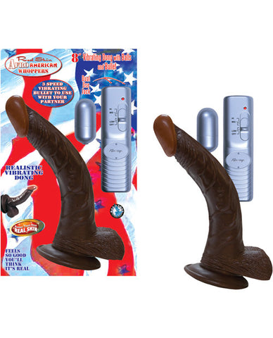 Real Skin Afro American Whoppers 8" Vibrating Dong W-balls