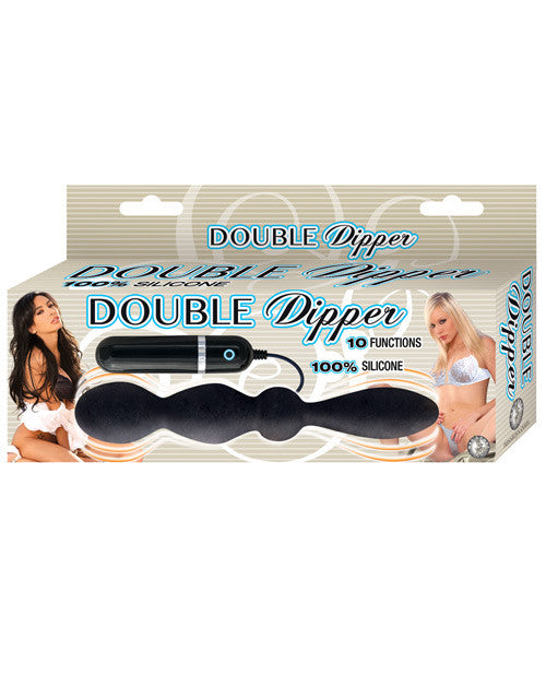 Double Dipper Vibrating Dong - 10 Function Black