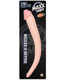 Maxx Men 15" Curved Double Dong - Flesh