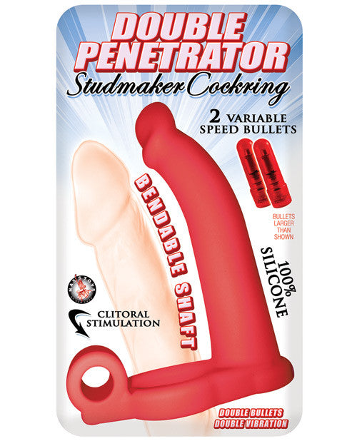 Nasstoys Double Penetrator Studmaker Cockring - Red