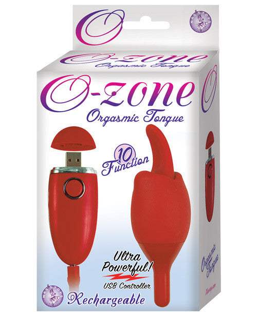 O Zone Usb Rechargeable Orgasmic Tongue Vibe - 10 Function Red