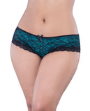 Cage Back Lace Panty Black-teal  1x-2x