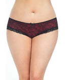 Cage Back Lace Panty Black-red 1x-2x