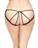 Cage Back Lace Panty Black-red 3x-4x