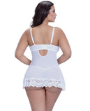 Bridal Soft Cup & Lace Babydoll W-g-string White 3x-4x