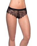 Open Back Eyelash Lace W-satin Tie Black 3x-4x