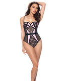 Molded Cup Teddy W-patchwork Lace Detail Black-light Pink Xl