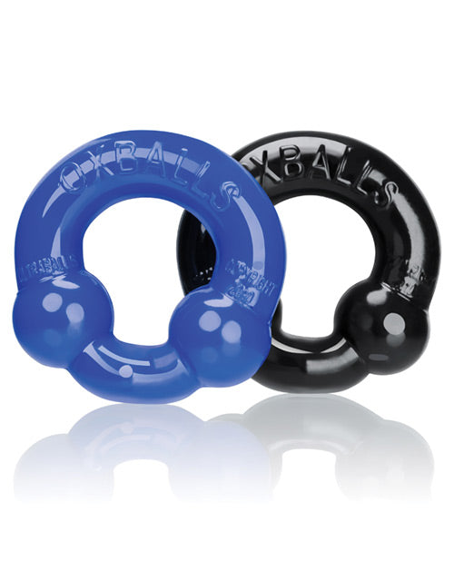 Oxballs Ultraballs Cock Rings - Black-clear Pack Of 2