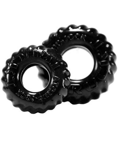 Oxballs Truckt Cock & Ball Ring - Black Pack Of 2