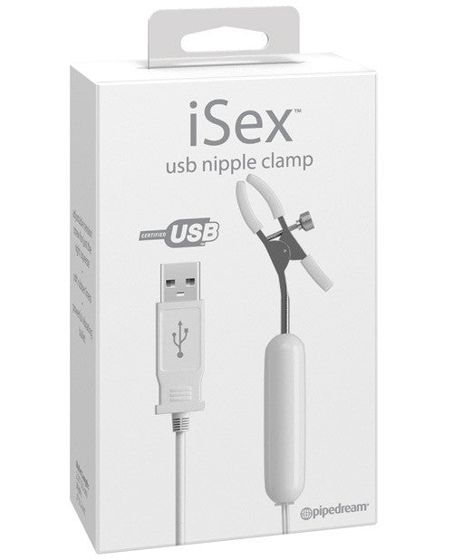 Isex Usb Vibrating Nipple Clamp - White