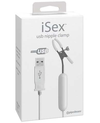 Isex Usb Vibrating Nipple Clamp - White