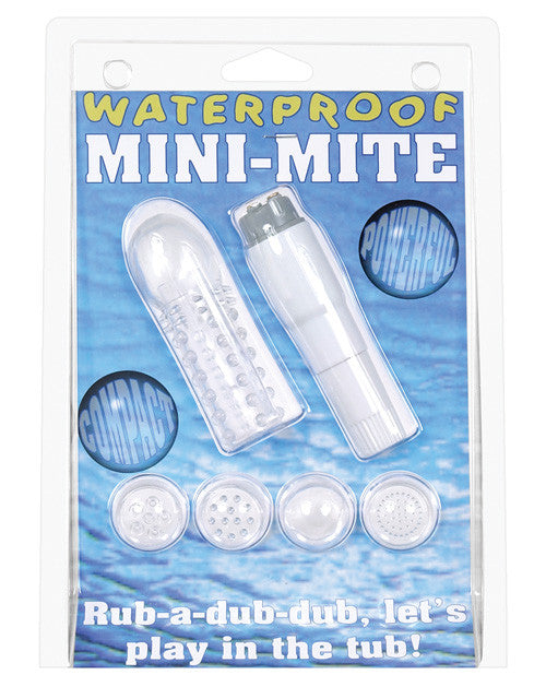 Waterproof Mini-mite Massager Kit W-sleeve & 4 Heads - White