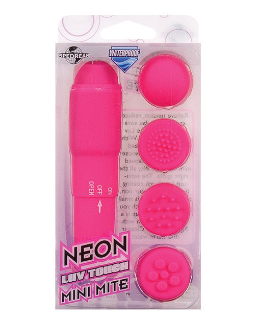 Neon Luv Touch Mini Mite Waterproof - 4 Interchangeable Heads Pink