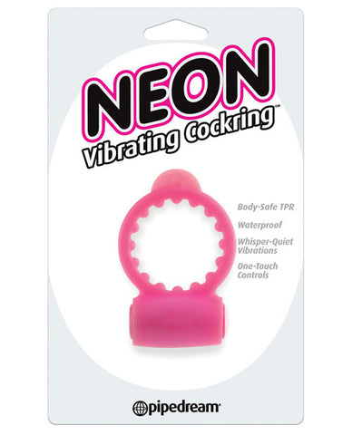 Neon Vibrating Cockring - Pink