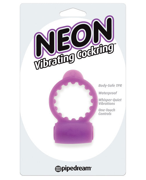 Neon Vibrating Cockring - Purple