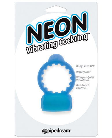 Neon Vibrating Cockring - Blue